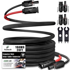 20 Feet Solar Extension Cable 10AWG with -IP67- Female and Male Connector