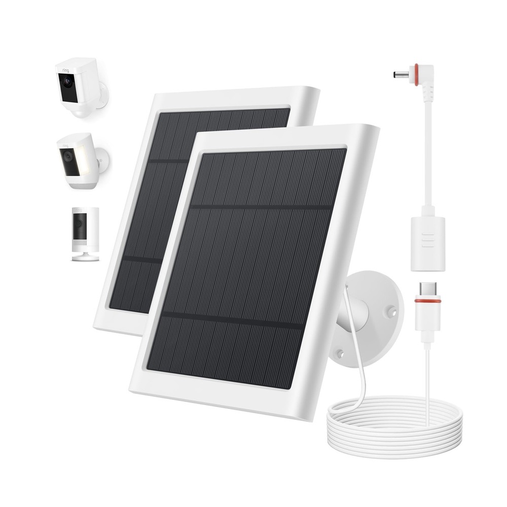 Solar Panel for Ring Camera, 2 Pack 4W Solar Charger Compatible with Ring Spo…