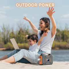 Portable Power Station 300W with Solar Panel 60W Foldable, 110V AC Outlet Campin