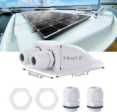 Double Dual Cable Entry Housing Gland For RV Roof Boat Solar Panel Waterproof ES