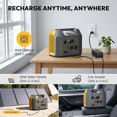 Portable Power Station,300W Solar Generator 110V 296Wh Power Bank Two Pure Sine