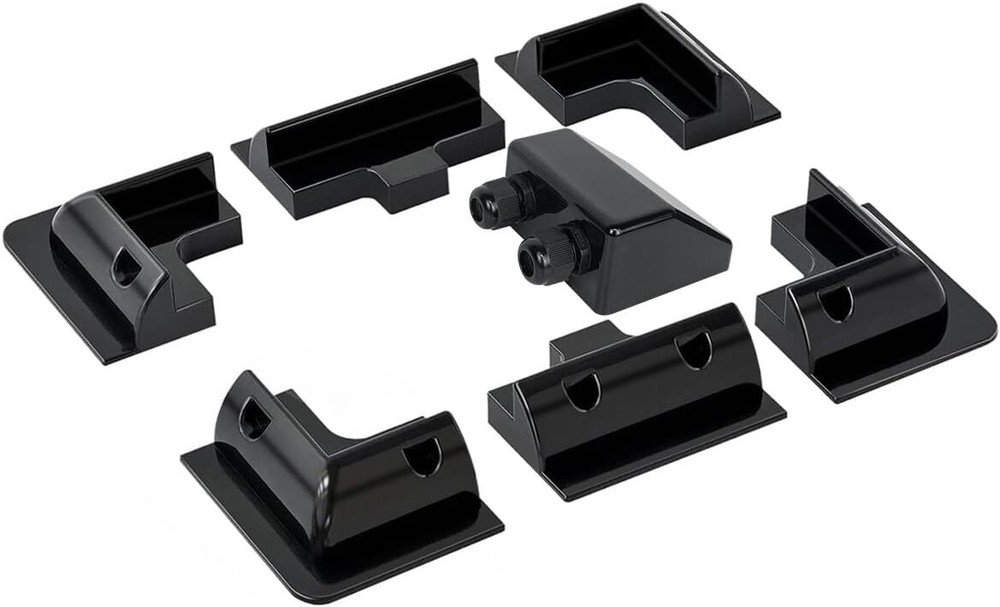 7PCS Solar Panel Mounting Brackets ABS Drill Free Corner Bracket Kit for RV, Boa