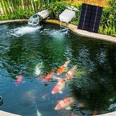 Solar Oxygen Pump for Fish Ponds and Tanks 2W 6V with Air Stones and Tubing