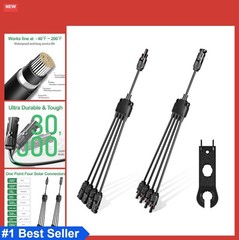 1 to 4 Solar Y Branch Connectors Parallel M/FFFF F/MMMM 14AWG-10AWG IP6 Cable
