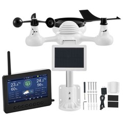 7 – in – 1 Wireless Weather Station with Wi – Fi, 7″ TFT Colorful Display, Solar