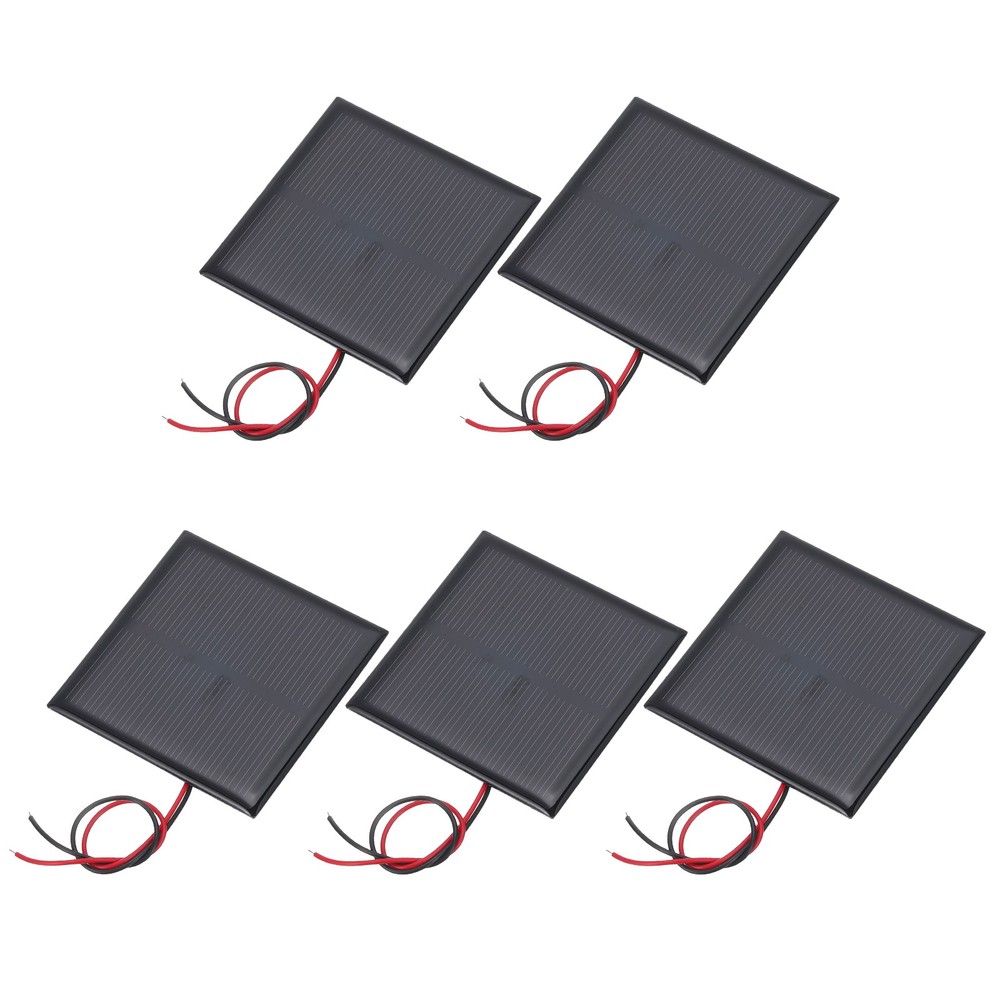 5 Mini 5.5V 0.44W 70mA Solar Panels with 2 Cables, 60x60mm for Solar