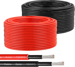 Solar Panel Wire 10 Awg(6Mm²) – Solar Extension Cable 150Ft Black & 150Ft Red 10