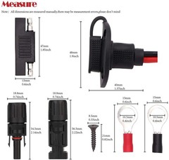 2ft/60cm Solar Conector to SAE Adapter 10AWG Cable + 2ft/60cm 10 AWG Solar We…