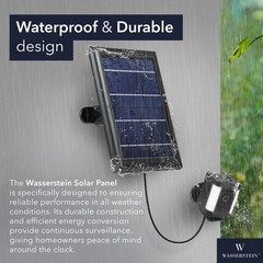Wasserstein Solar Panel for Ring Spotlight and Stick Up Cam Batteries 1 Pack