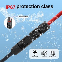 100FT 10 AWG Solar Panel Extension Cable PV Wire Solar Connectors Pair 6mm²