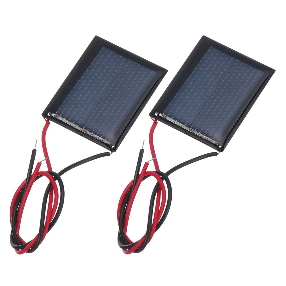 2 Pcs 1V 0.08W 80mA Mini Solar Panels with 2 Cable 30mm x 25mm