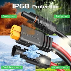 Bateria Power Solar to XT60 Charge Extension Cable 10AWG 25Ft, Solar Connector