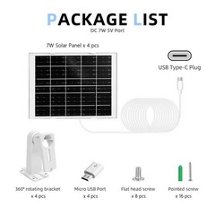 7W Solar Panel for Security Camera for eufy Security eufycam, Arlo pro Gen, 5…