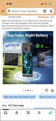 5.5” Solar Greenhouse Fan, 30W Chicken Coop Fan | Free Shipping