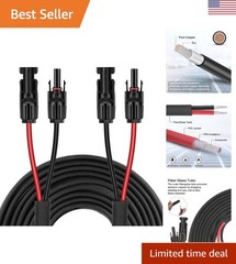 50FT 10AWG Solar Cable with Waterproof Connectors for Solar Energy