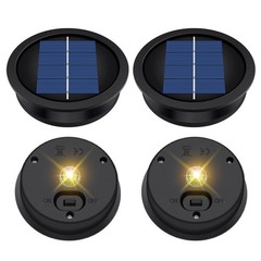 4 Pack Solar Lights Replacement Top, 3.23 Inch Panel for Lantern Black