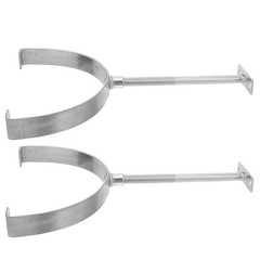 2Pcs Adjustable Iron Lightning Rod Bracket for Home Roof Silver Durable Mount
