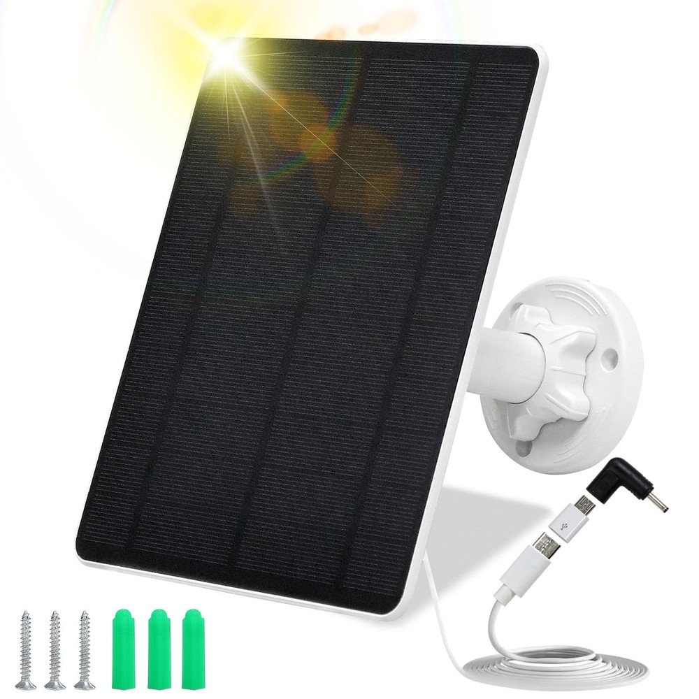 Solar Panel for Security Camera,5W USB Solar Panel for Cameras DC 5V,Camera S…