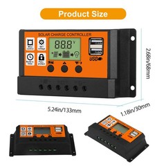 30A-100A PWM Solar Panel Regulator Charge Controller 12V/24V Auto Focus Tracking