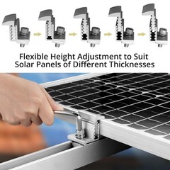 Anbte 10pcs Solar Panel Mounting Brackets 30-50mm Adjustable Silver