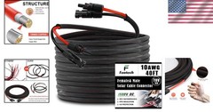40FT Solar Extension Cable – 10AWG 6mm² with Connectors