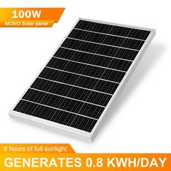 PFCTART 100w watt 12v Monocrystalline Solar Panel RV Camping Home Off Grid