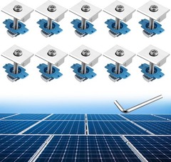 Anbte 10pcs Solar Panels Mid Clamps for Standard Unistrut, Aluminium Solar Panel