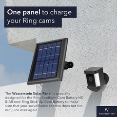 Wasserstein Solar Panel for Ring Spotlight and Stick Up Cam Batteries 1 Pack