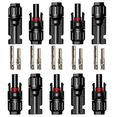 5 Pairs/Lot Solar Connectors with 2Pcs Spanner Waterproof Solar Panel Connector