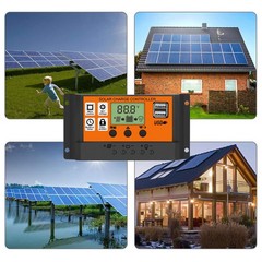 30A-100A PWM Solar Panel Regulator Charge Controller 12V/24V Auto Focus Tracking