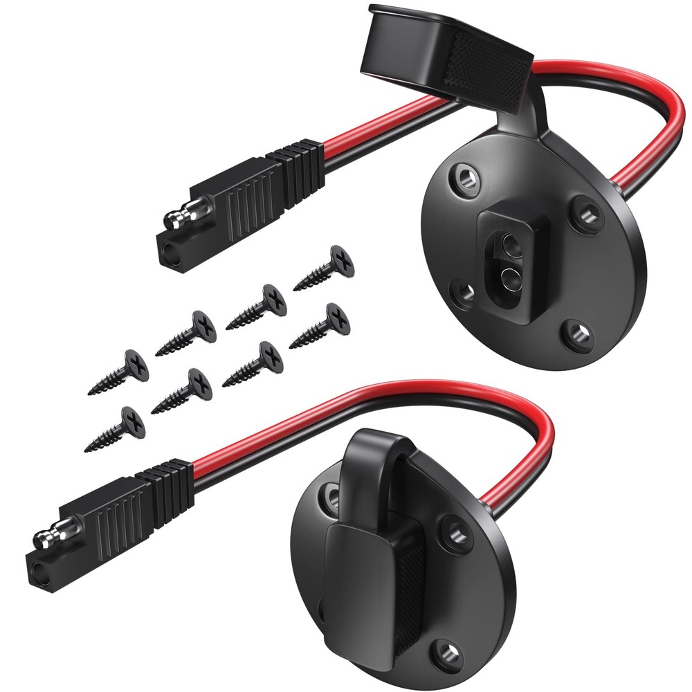 SAE Power Socket Sidewall Port 2 Pack Weatherproof SAE Quick Connect Solar Pa…