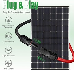 Multi-Use 30FT Solar Extension Cable – 10AWG with Weatherproof Connectors