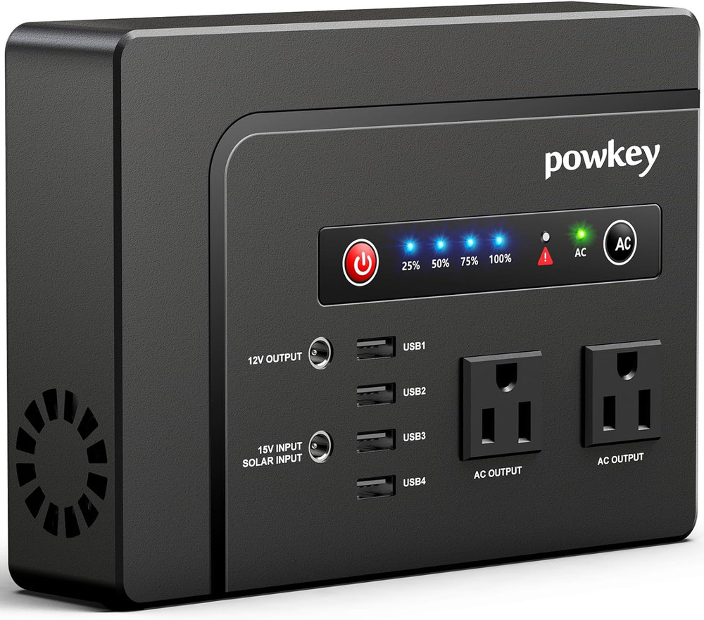 Portable Power Station 200W, 146Wh Portable Solar Generator Battery Pack with 2