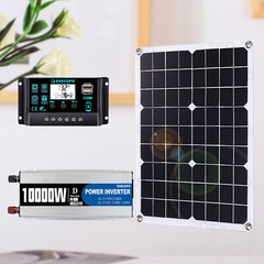 10000W 220V Power Inverter Solar Generator With 500W Solar Panel Home Complete