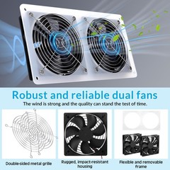 Glooglitter 2 Set Solar Fan for Greenhouse, 10 W Solar Panel Fan Kit with Bra…