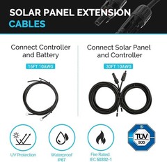 200W Monocrystalline RV Solar Panel Kit with 30A Charge Controller for Off-Grid