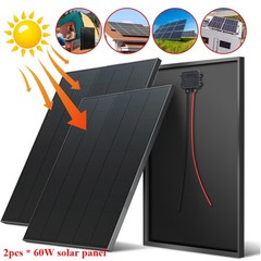 120W Watt Monocrystalline Solar Panel 12V Charging RV Camping Home Off-Grid Boat