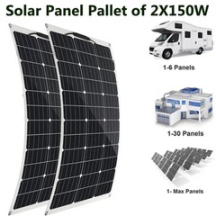 150W Pallet of 2 Bifacial Solar Panel Kit &Tracking Bracket for Sunshed