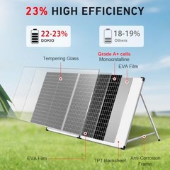 Foldable Solar Panel 100 Watt Monocrystalline Solar Suitcase Portable 100W
