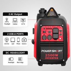 2500 Watt Portable Inverter Generator, 79.8cc Gas Powered Engine with 5.5H Lo…