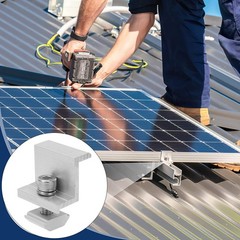 10x Solar Mount Z Bracket Pressing Block PV Panel Rail End Grounding Clamps 30mm