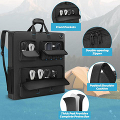 Solar Panel Storage Bag for 2 Panels, Padded Travel Carrying Case Compatible wit