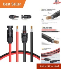 10AWG 20FT Solar Extension Cable Kit with Extra Connectors for Flexible Setup