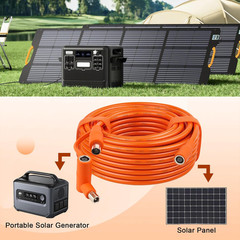 100FT 14AWG DC Solar Panel Extension Cable with Adapters for Power Stations