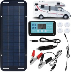 30W Solar Panel 12V Trickle Charger Battery Charger Kit Maintainer Boat Car RV..