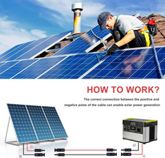 20FT 10AWG Solar Extension Cable 4 Pairs IP67 Male Female Connectors