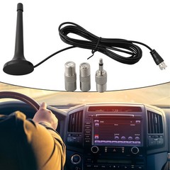 Telescopic Antenna for FM Radios with Magnetic Base and 3 Easy Connect Adapters
