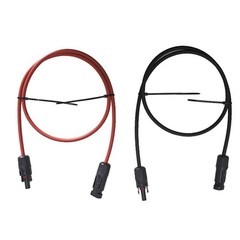1 Pair 10 AWG 3 Feet Black + Red Solar Panel Extension Cable Wire Connector