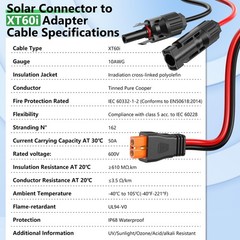 Solar to XT60i Extension Cable 10AWG 10FT XT60i Female to Male Connector for …