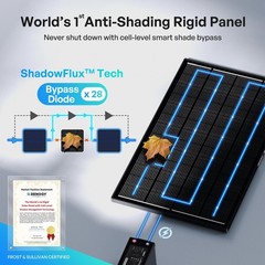 Renogy 200W ShadowFlux N-Type Monocrystalline Solar Panel 12V 24V